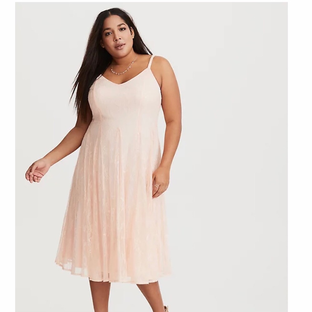 TORRID Blush Lace Dress NWT